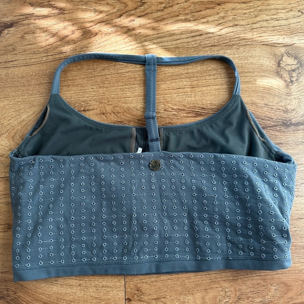 PrAna Faro Bralette Sports Bra in Chalkboard. Eyelet designs. Small. Like New. - Picture 7 of 11